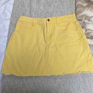 Princess Polly Hallie Denim Skirt Lemon